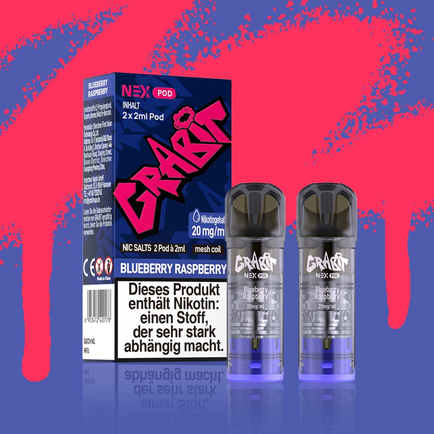 Grabit - Nex Pods Blueberry Raspberry 20 mg 2Stk
