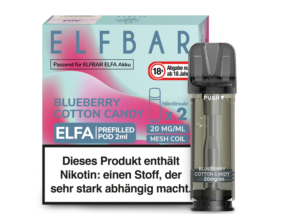 Elfa Pod Blueberry Cotton Candy 20mg 2Stk