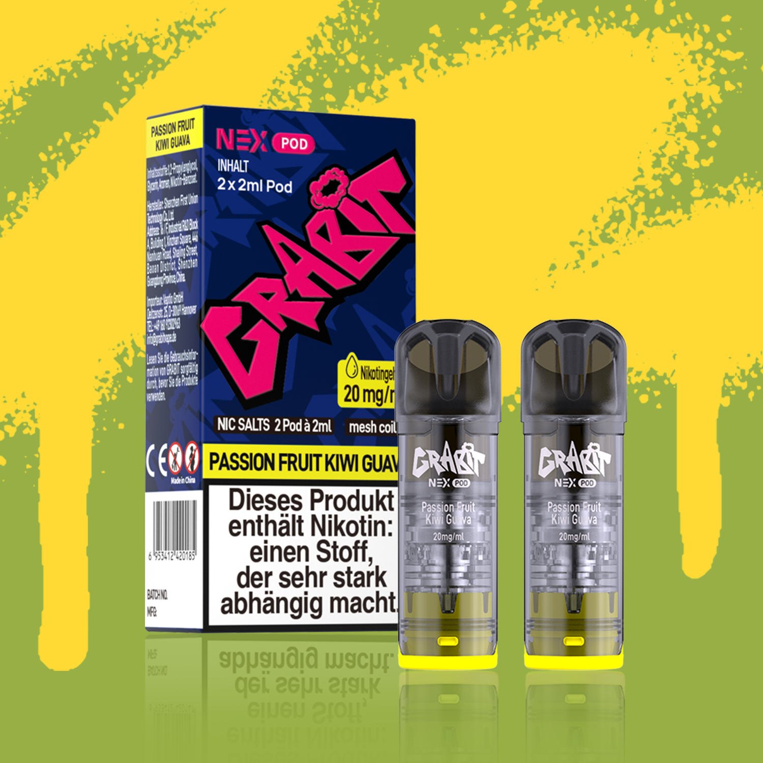 Grabit - Nex Pods Passion Fruit Kiwi Guava 20 mg 2Stk