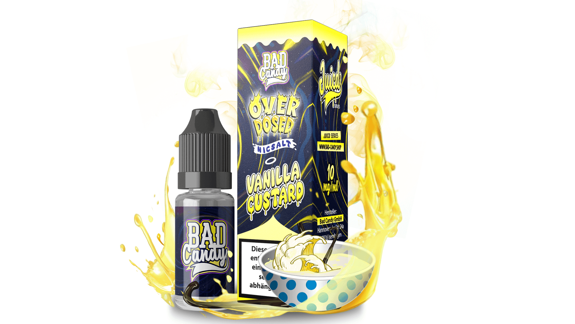 Bad Candy Juicd Overdosed Vanilla Custard - Nikotin Salz Liquid Bad Candy Shop Bad Candy Juicd Overdosed Vanilla Custard - Nikotin Salz Liquid Bad Candy Shop