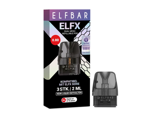 3x Elfbar ELFX Refillable Pod 0,8 Ohm