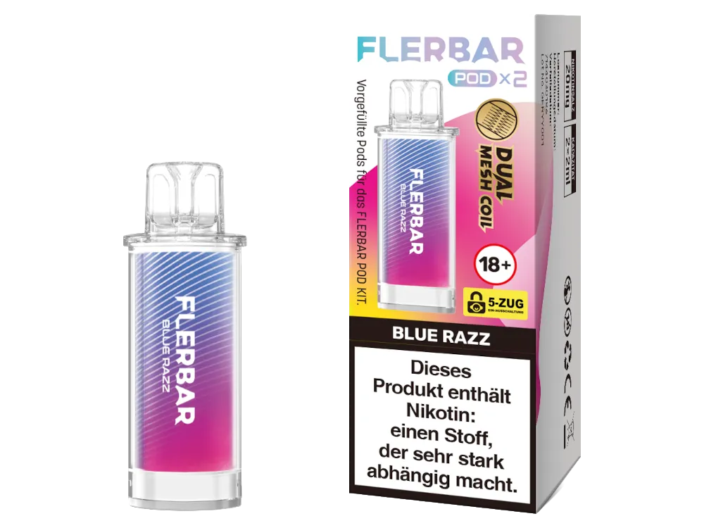 Flerbar Pod Blue Razz 20 mg 2Stk