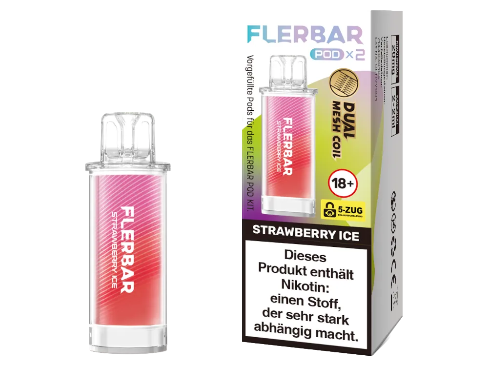 Flerbar Pod Strawberry Ice 20 mg 2Stk