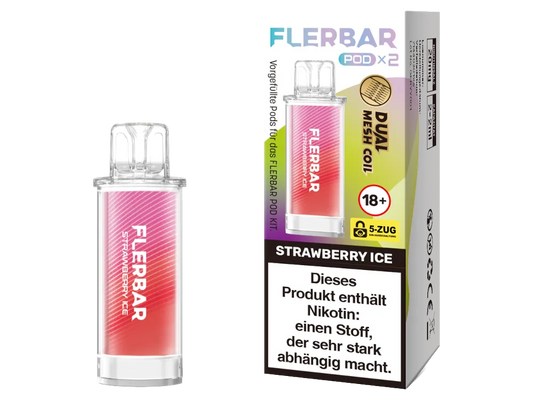 Flerbar Pod Strawberry Ice 20 mg 2Stk