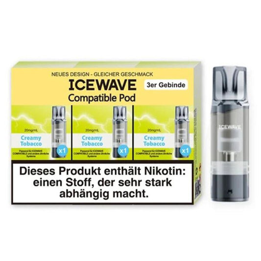 Icewave Elfa kompatibel 3 x Pod Creamy Tobacco 20mg/ml 3 Stück