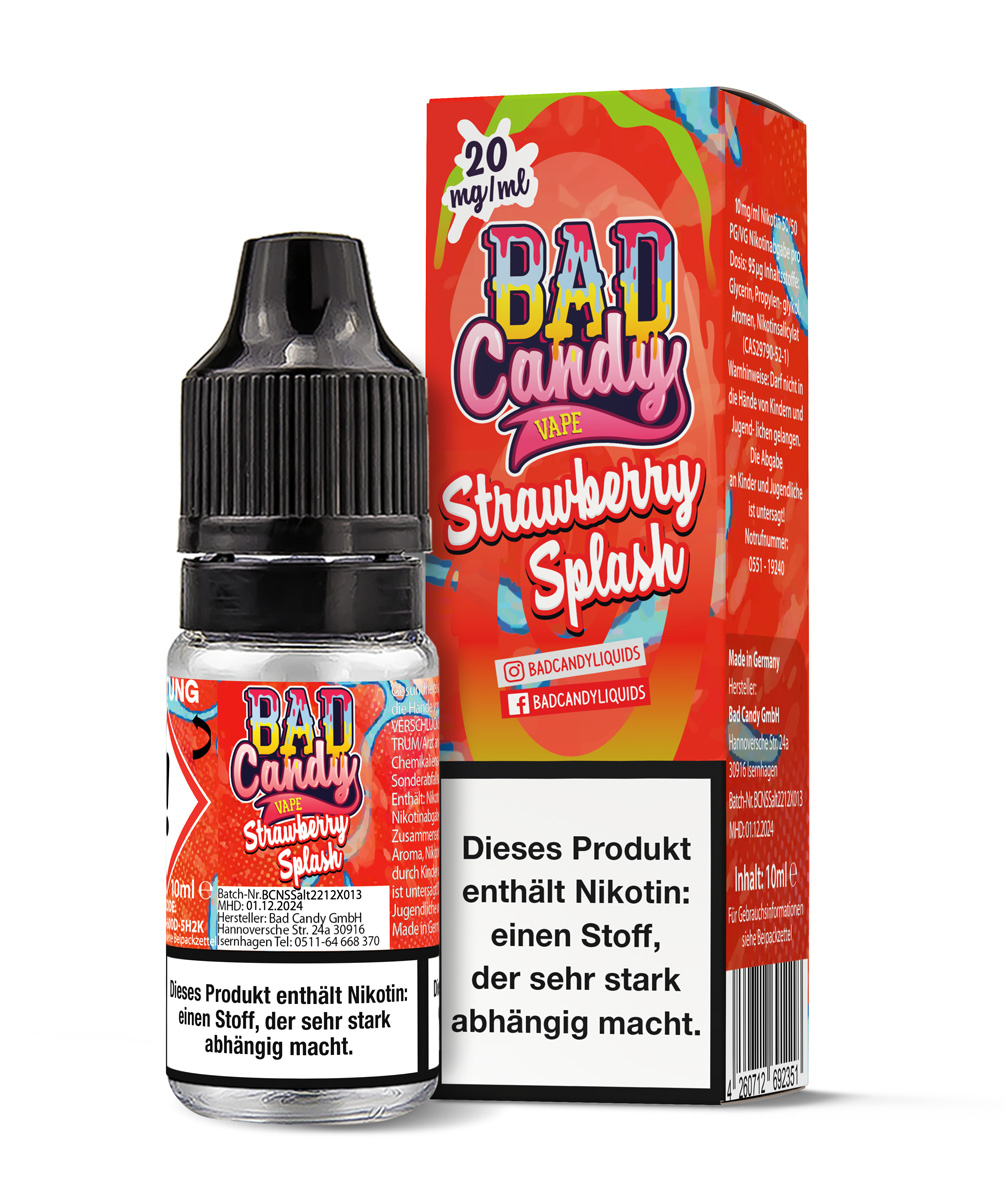 Bad Candy 10ml NicSalt Geschmacksrichtung: Strawberry Splash / Nikotinstärke: 20 mg/ml