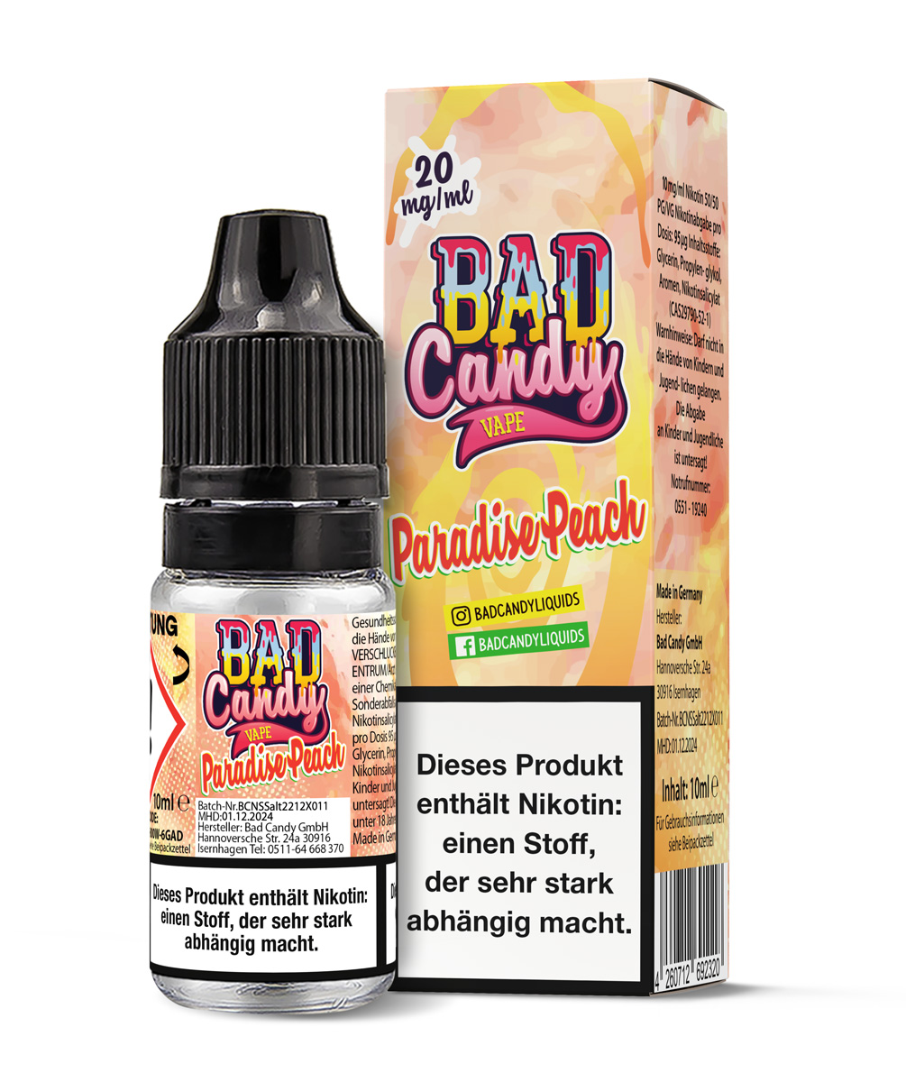 Bad Candy 10ml NicSalt Geschmacksrichtung: Paradise Peach / Nikotinstärke: 20 mg/ml
